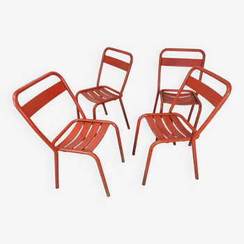 4 tolix metal bistro chairs