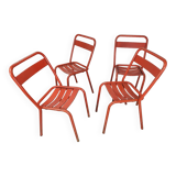 4 tolix metal bistro chairs