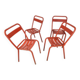 4 chaises bistrot métal tolix
