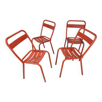 4 tolix metal bistro chairs