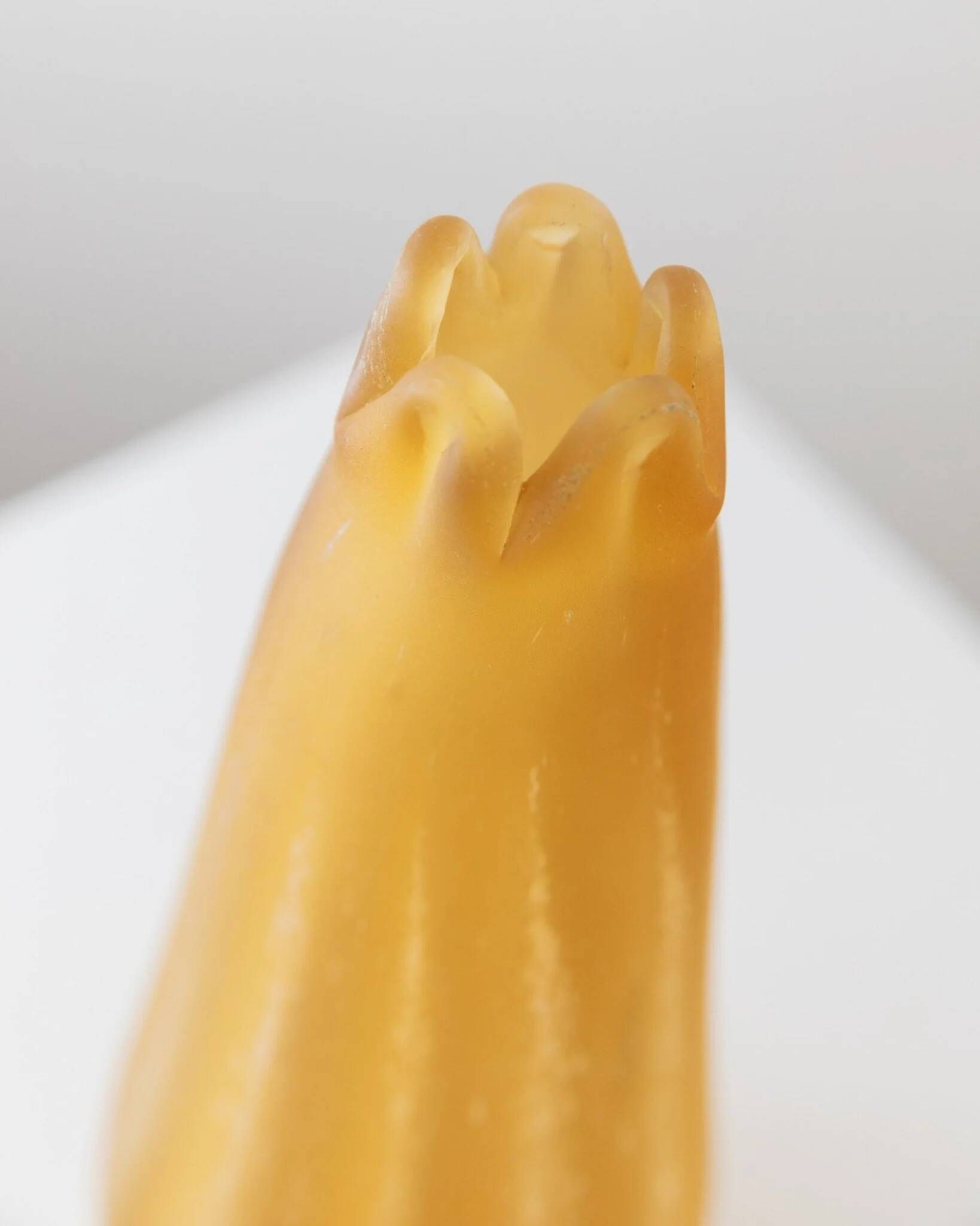 Large vintage Murano glass vase, yellow-orange gradient, Italian 1960s, sculptural teardrop form