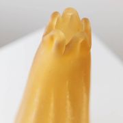 Large vintage Murano glass vase, yellow-orange gradient, Italian 1960s, sculptural teardrop form