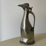 Polished pewter penguin-shaped carafe designed by Hugo Leven for Kayserzinn