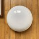 Large wall-mounted ceiling light, half-spherical, 30 cm, white opal glass.