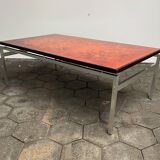 Glass coffee table by Jean René Talopp, 1970s