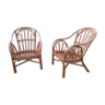 Pair of rattan armchairs