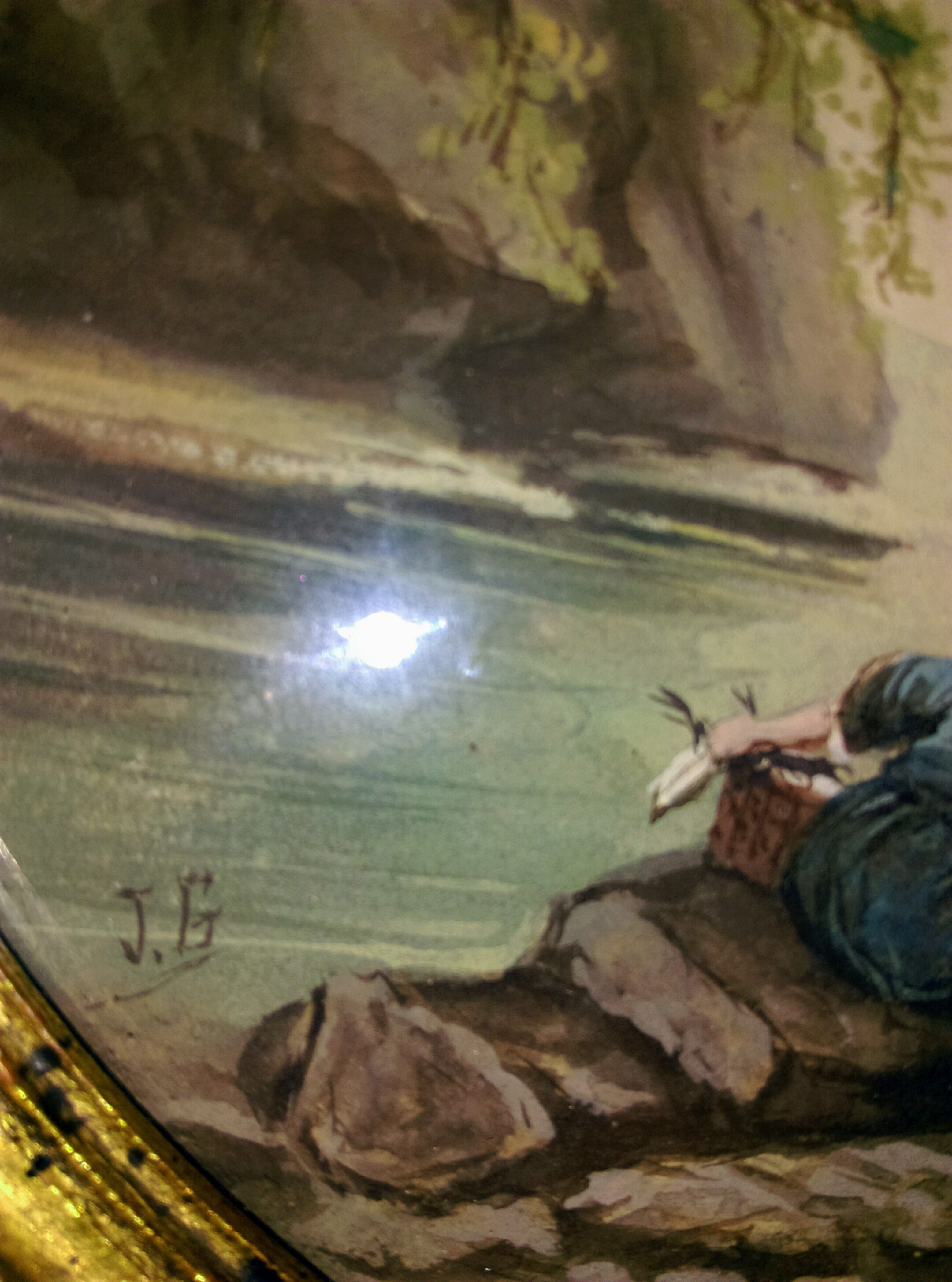 Pair of oval marines signed 19th