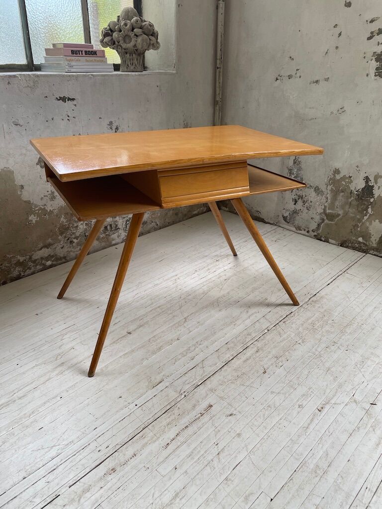 Vintage oak compass desk