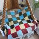 Plaid patchwork tricoté main