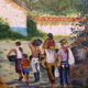 Painting "The coffee harvest" South America signed D. Ramirez