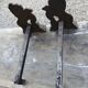 Paire de chenets lions en fonte