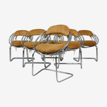 Lot de 6 chaises, années 1970