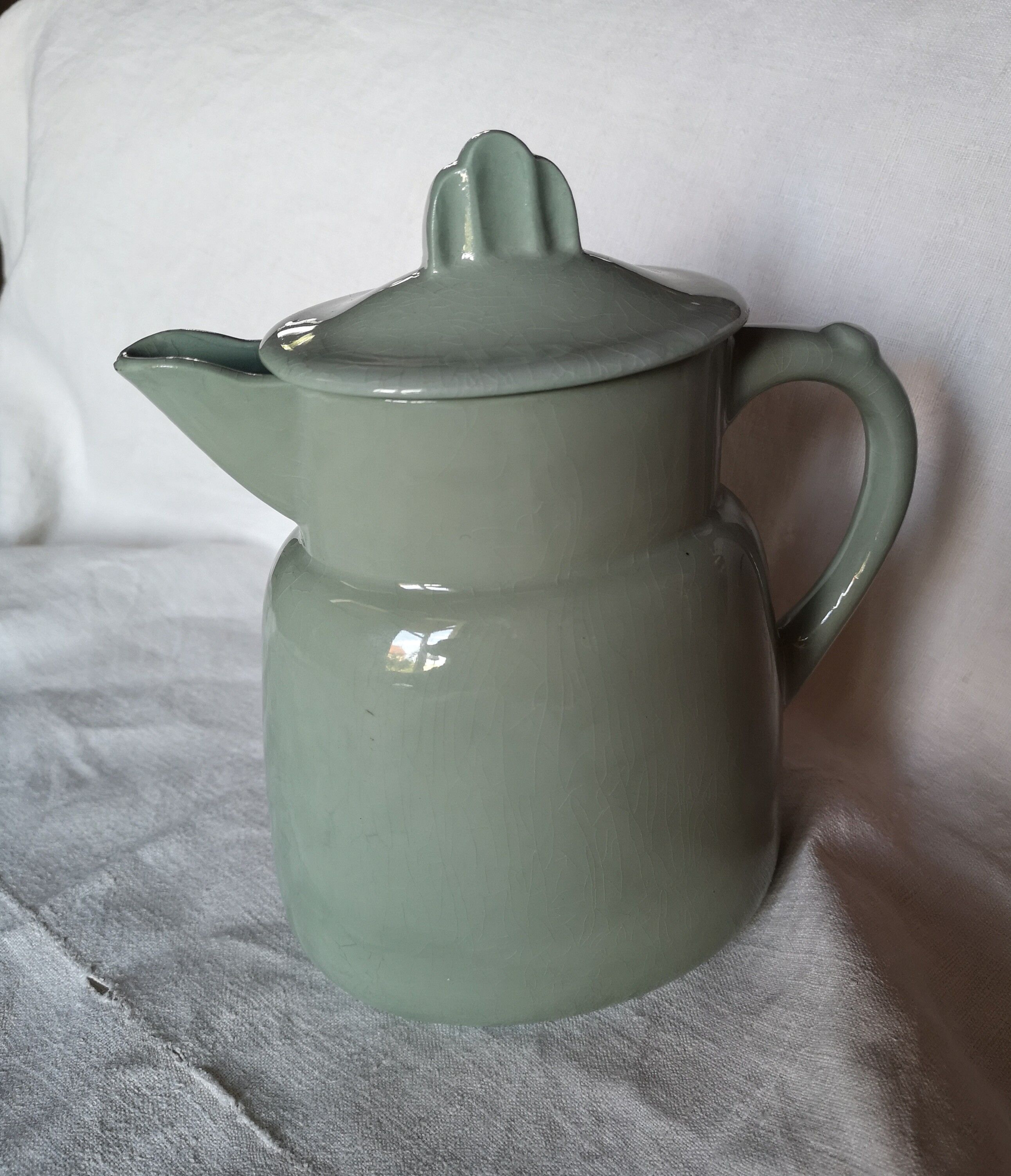 Théière années 50 bleu céladon