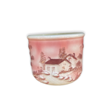 Pot cover in earthenware house and landscape