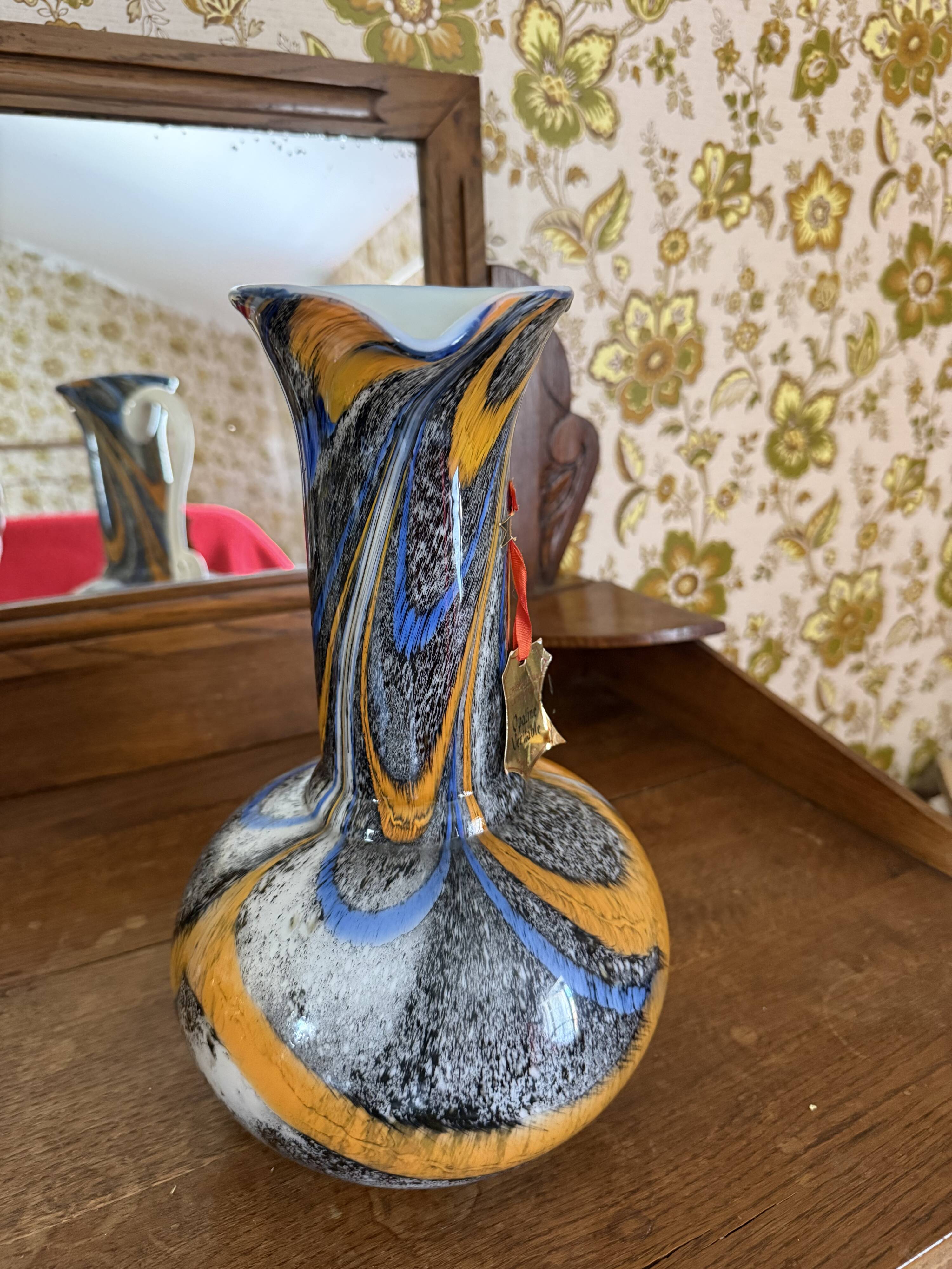 Opaline pitcher vase
