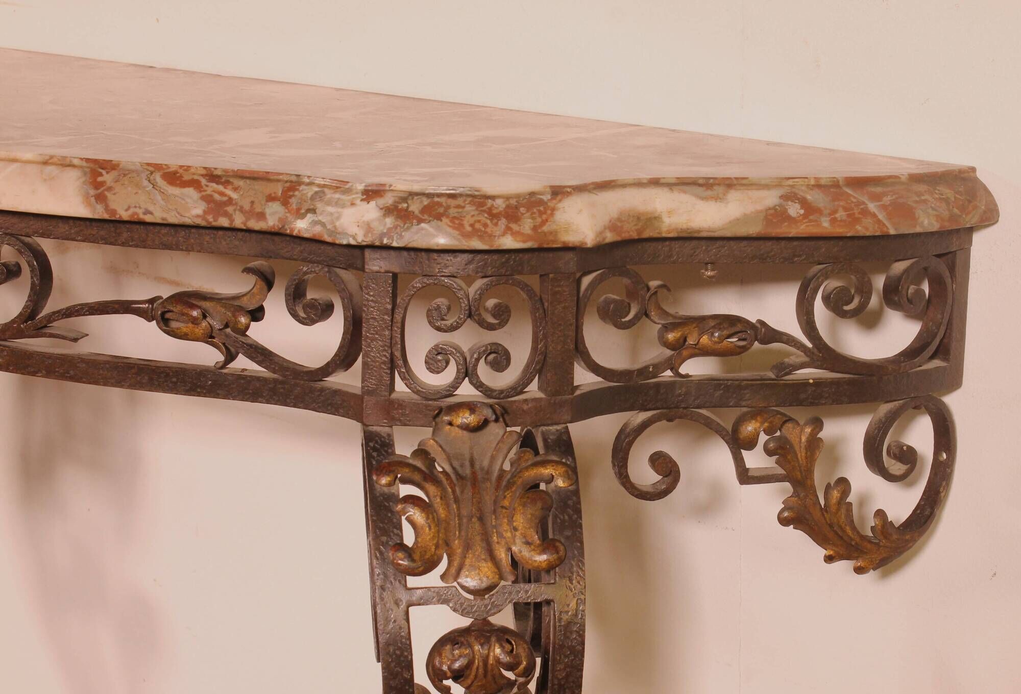console in wrought iron in Louis XV style - 19th century