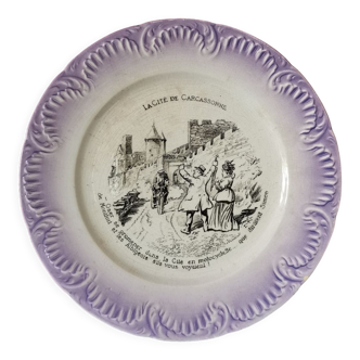 Assiette parlante carcassonne digoin et sarreguemines