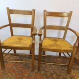 Oak mulched armchairs