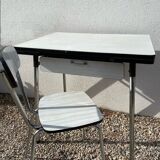 White formica table with chair