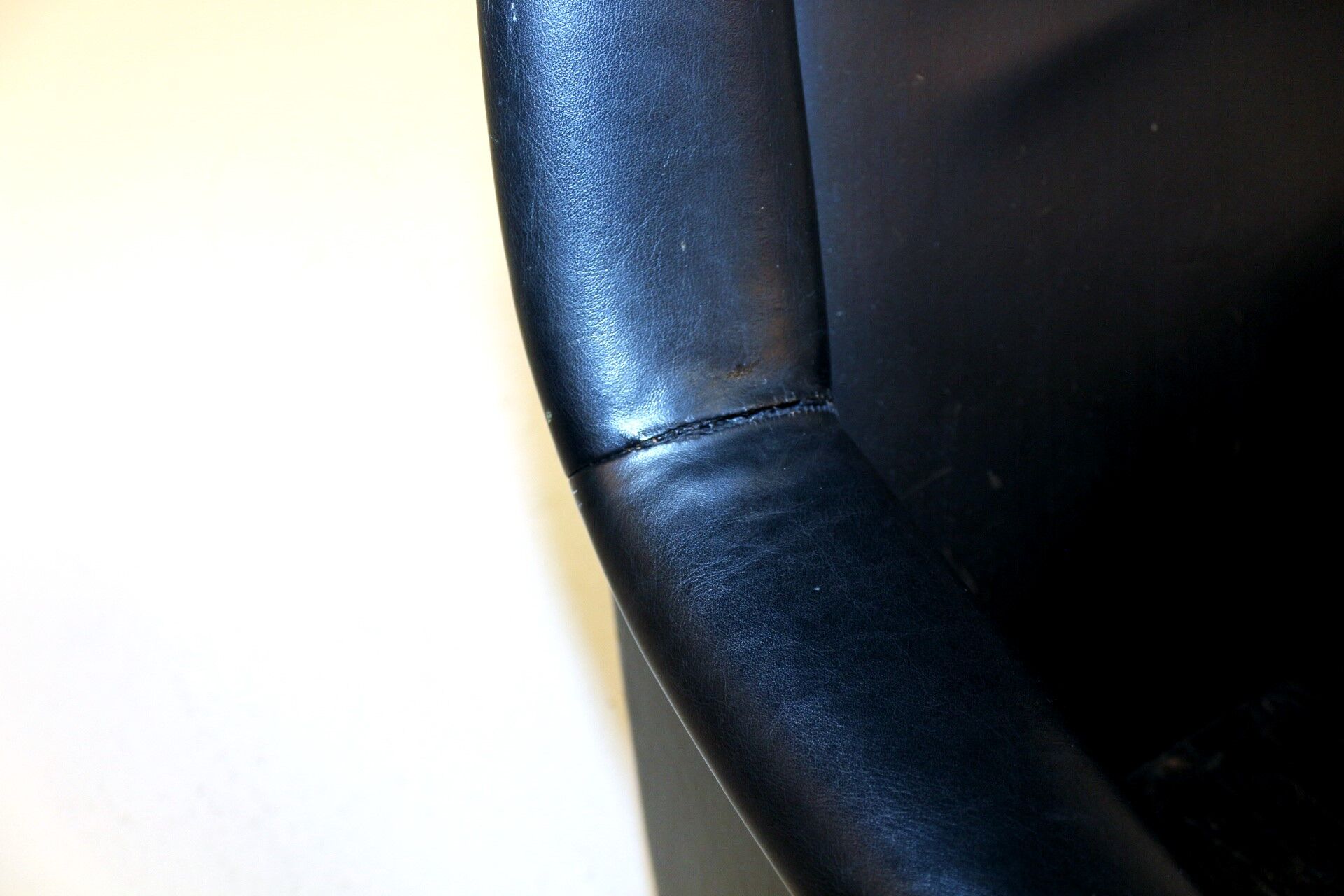 Patinated leather armchair, Sweden, 1960