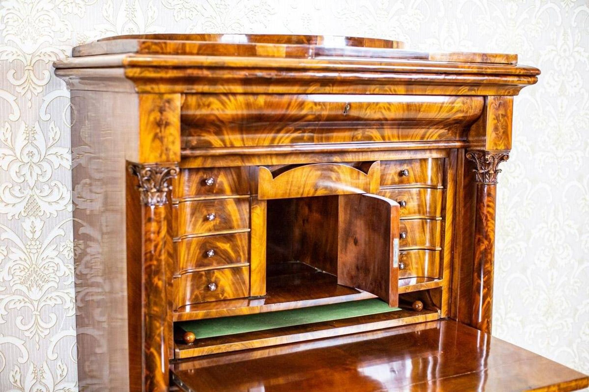 Secrétaire en acajou Biedermeier antique, 1850