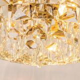 Large chandelier in gilded brass and crystal, by Palwa, Germany, 1970s.