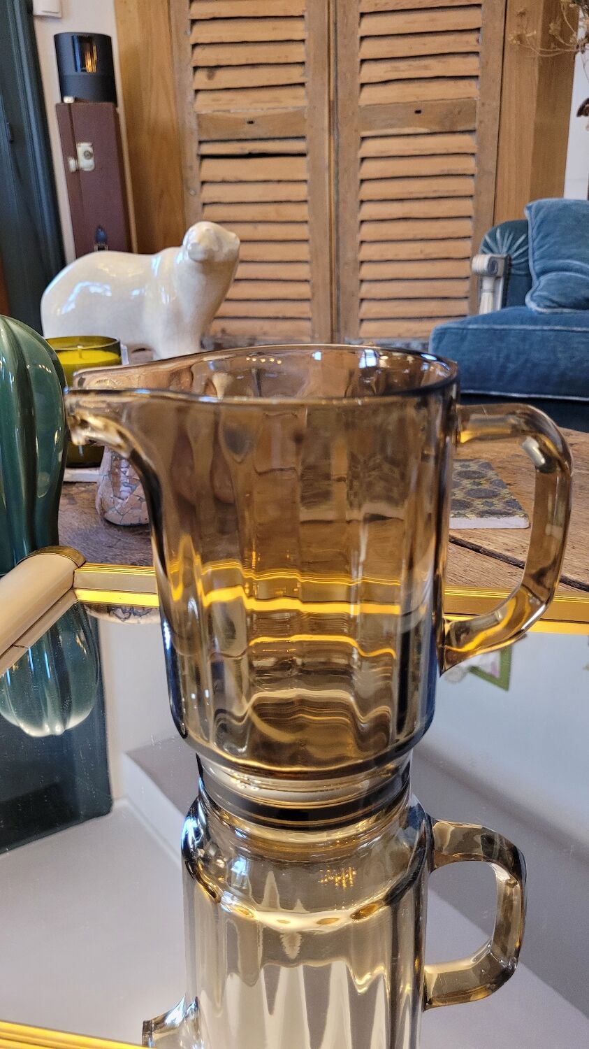 70's glass pitcher