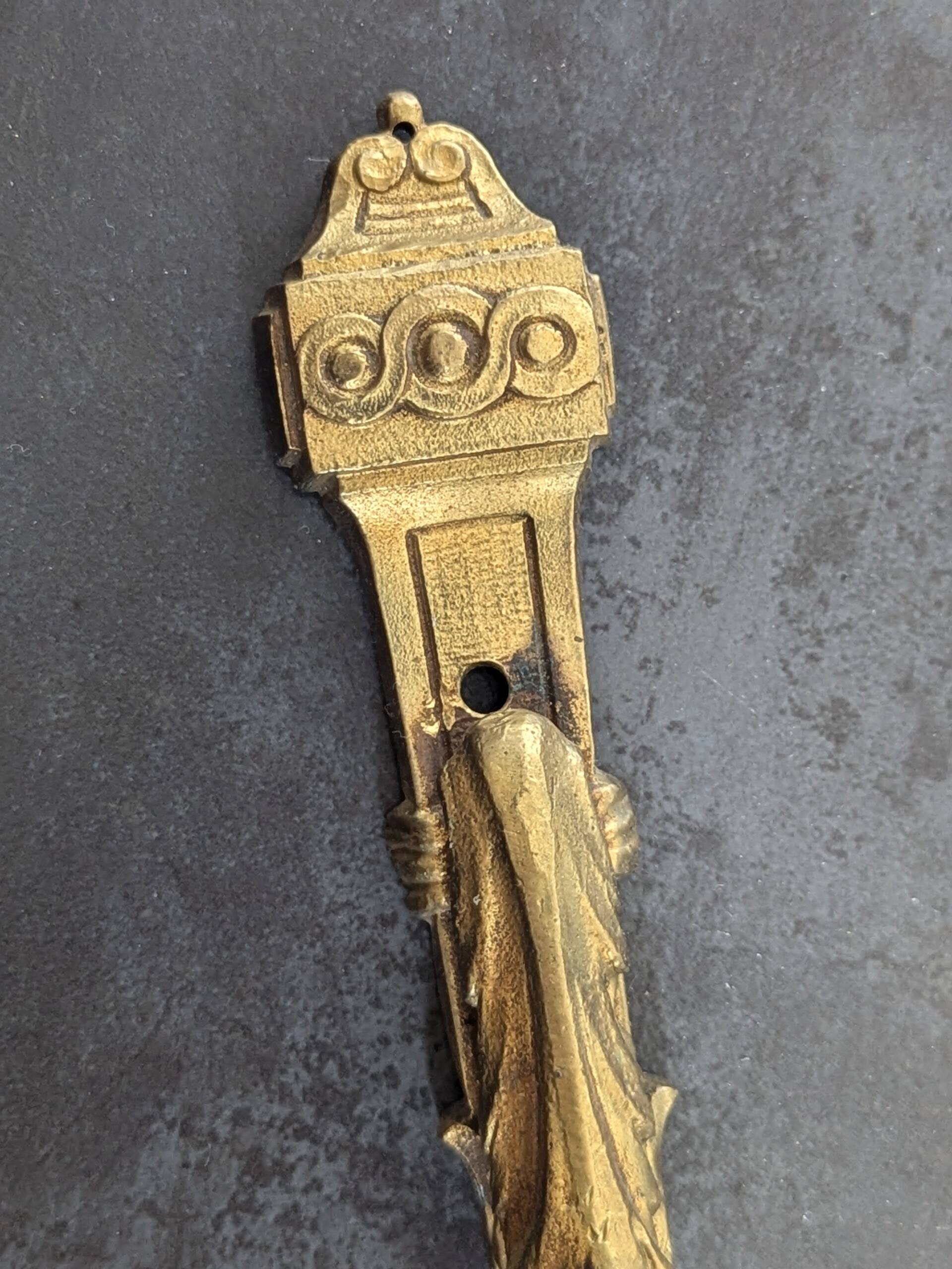 Brass floral coat hook