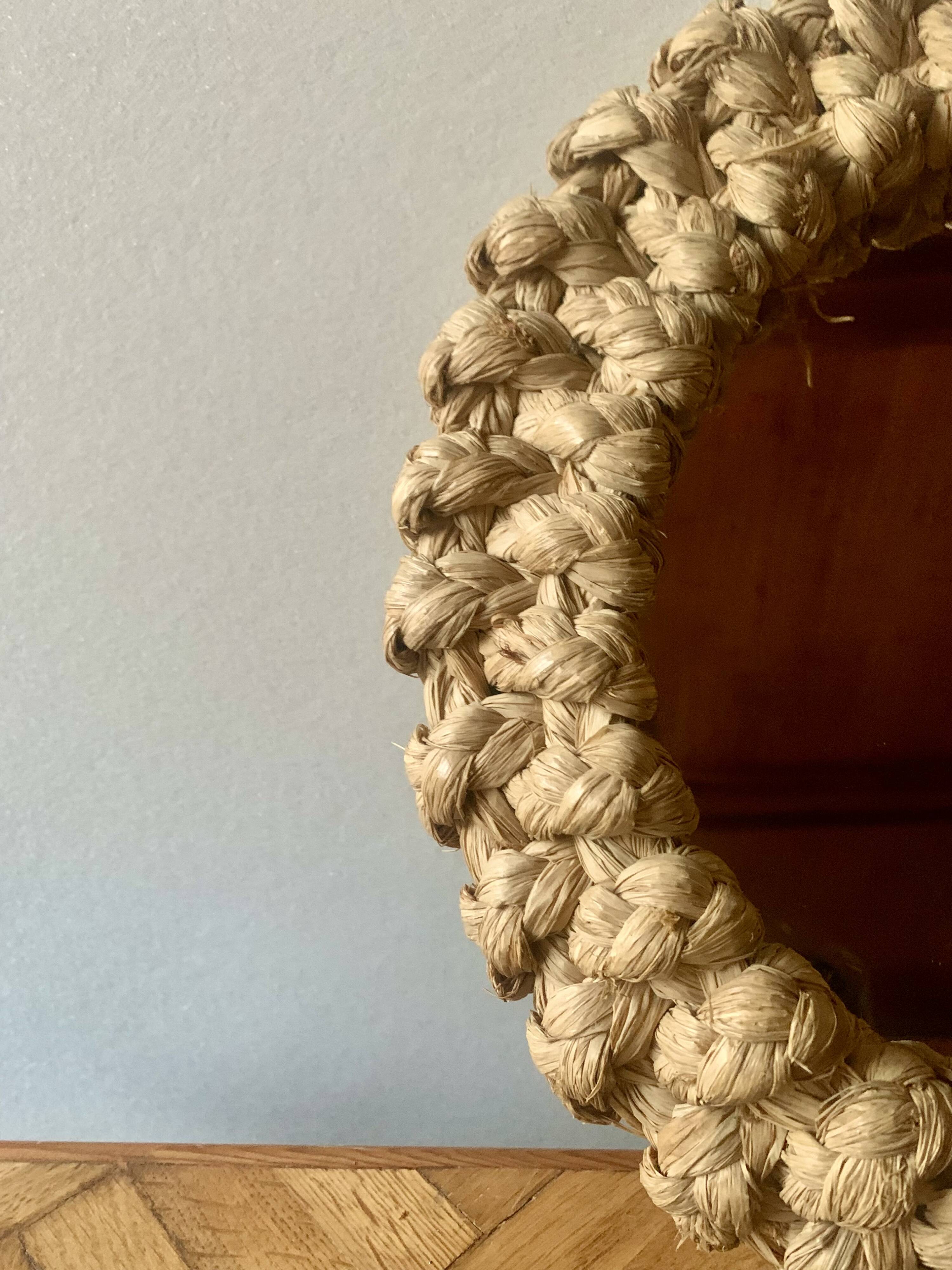 Round rope mirror from the 70s