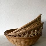 Set of 3 woven wicker baskets