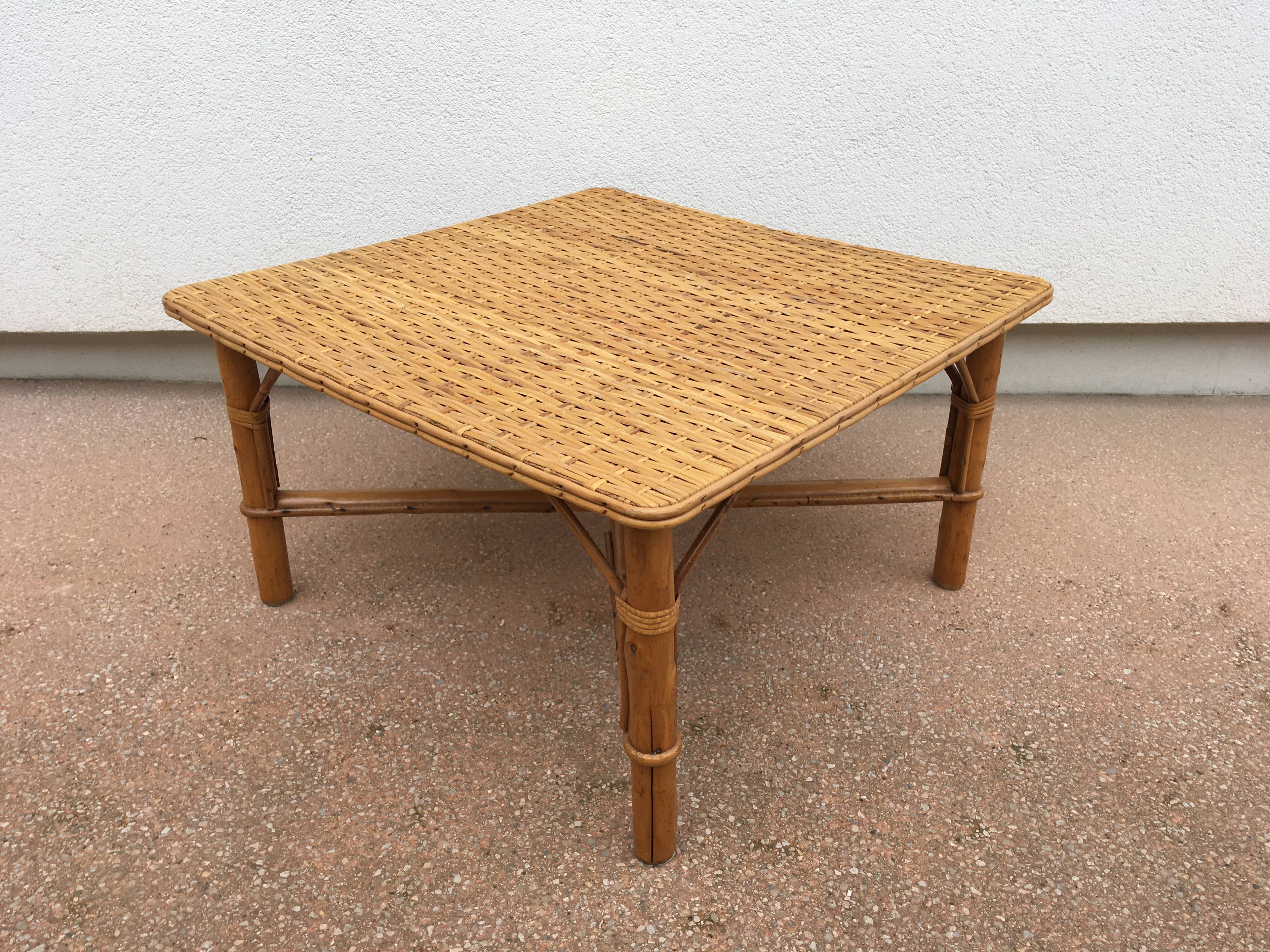 Rattan coffee table by Habitat, 1980s