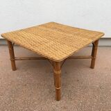 Table basse en rotin par Habitat, années 1980