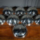Suite de 8 cloches en inox service de table XXe