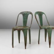 Set of 4 Vintage green Model A Chairs from Tolix, France, 1950s
