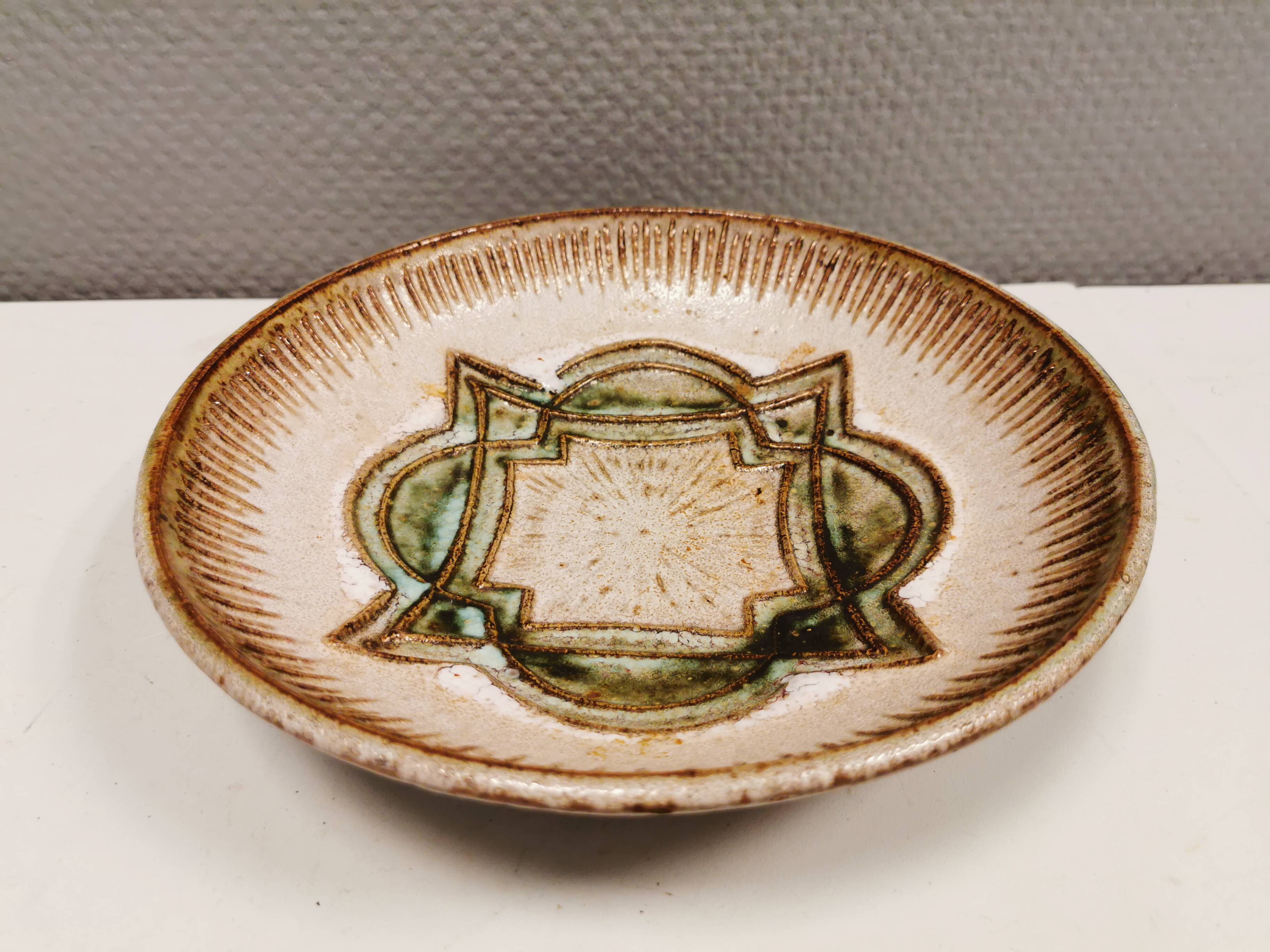 Danish ceramic dish from the 1970s, made by Kingo Ceramics