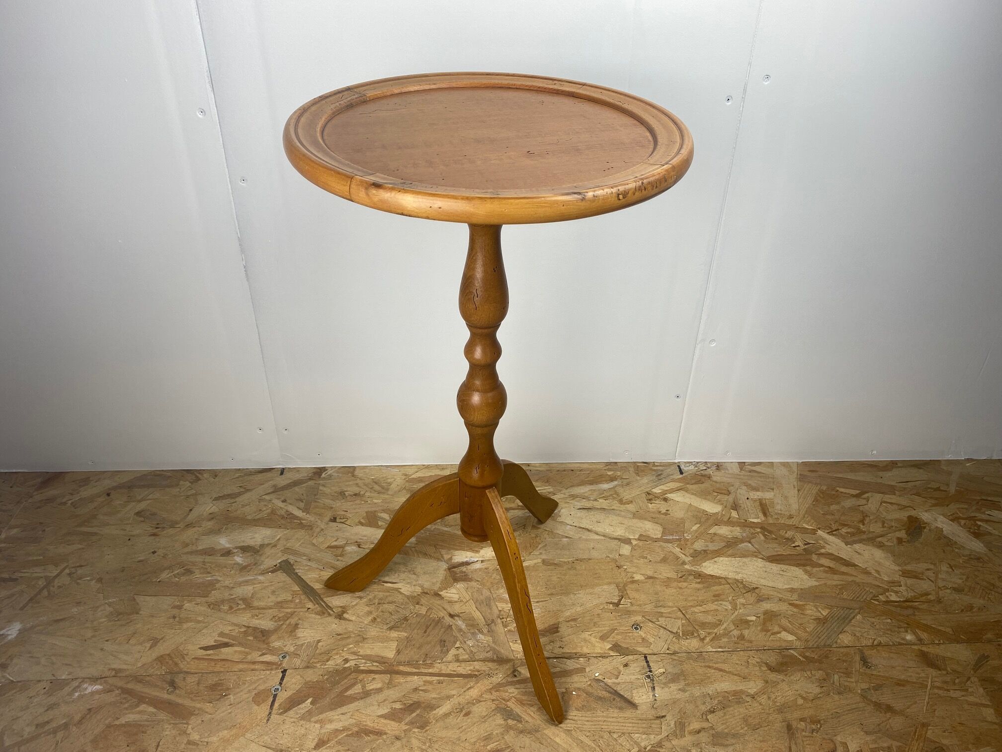 Solid wood tripod pedestal table 1900
