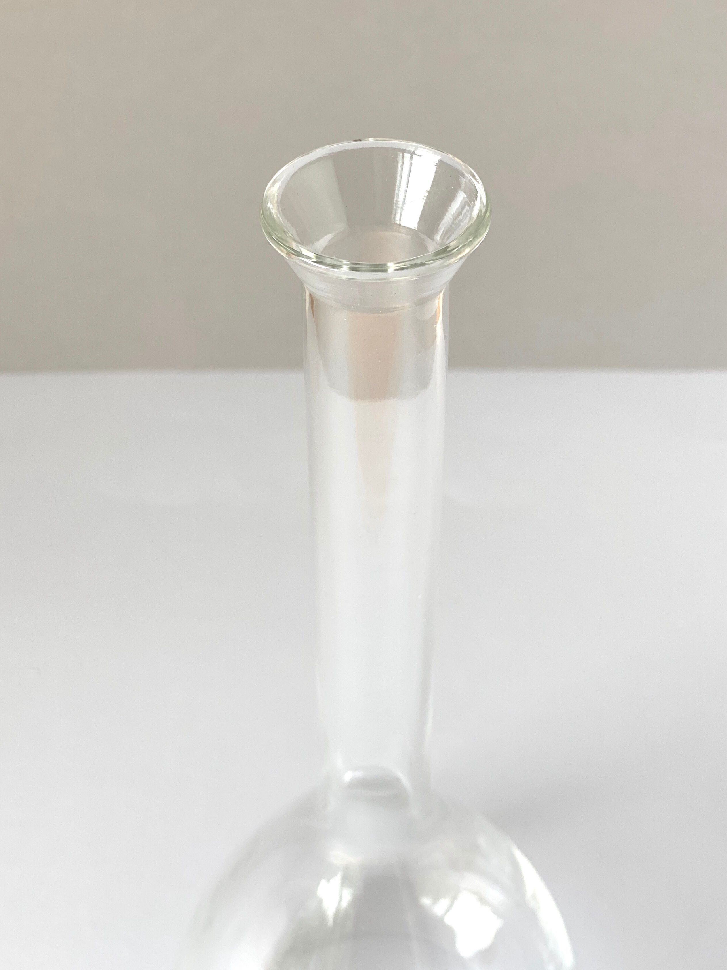 Transparent glass vial vase 28cm