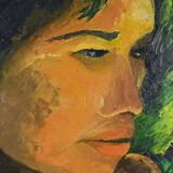 Important Oil on Canvas “La Tahitienne” signed Morillon – 1985