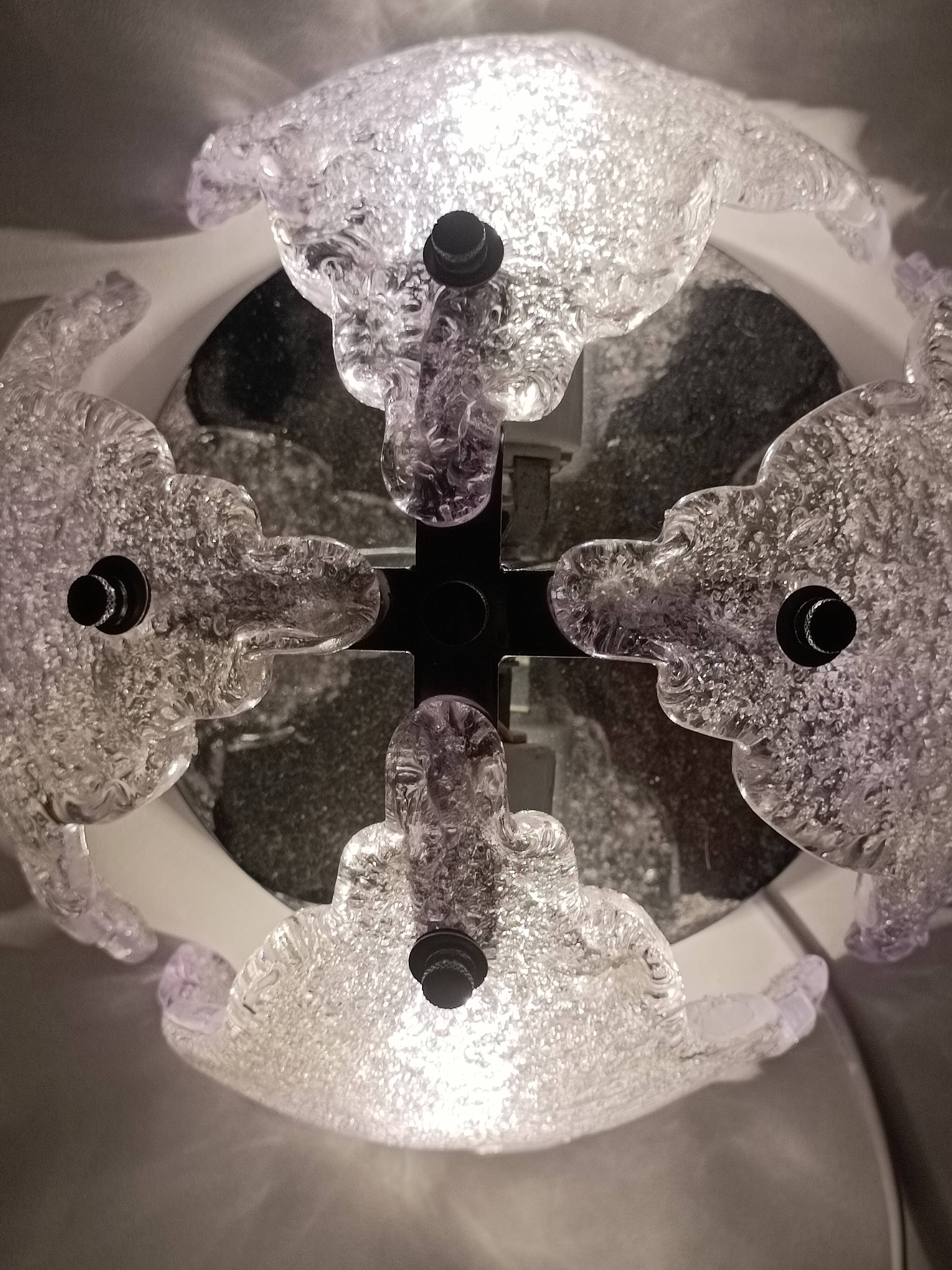 Murano ice glass wall light 1970s