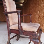 3 fauteuils chippendale en chêne massif, XIXème siècle