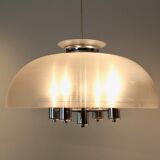 Suspension Doria chrome et lucite dome