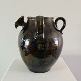 Enamelled terracotta jug vase 1900