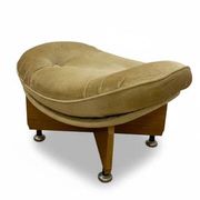 Vintage stool with sculptural wooden base, 1980s