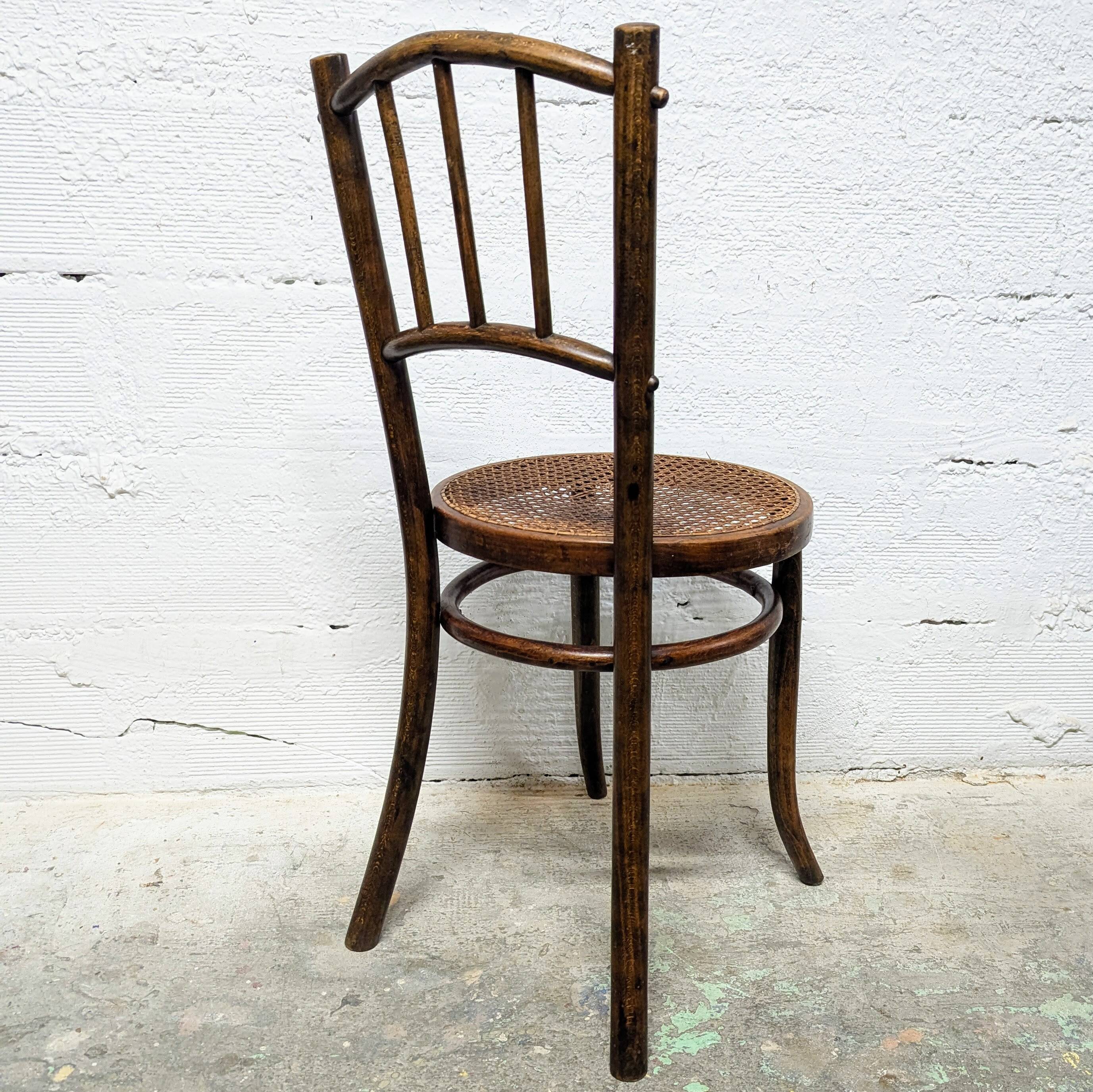 Bentwood bistro chair with caned seat
