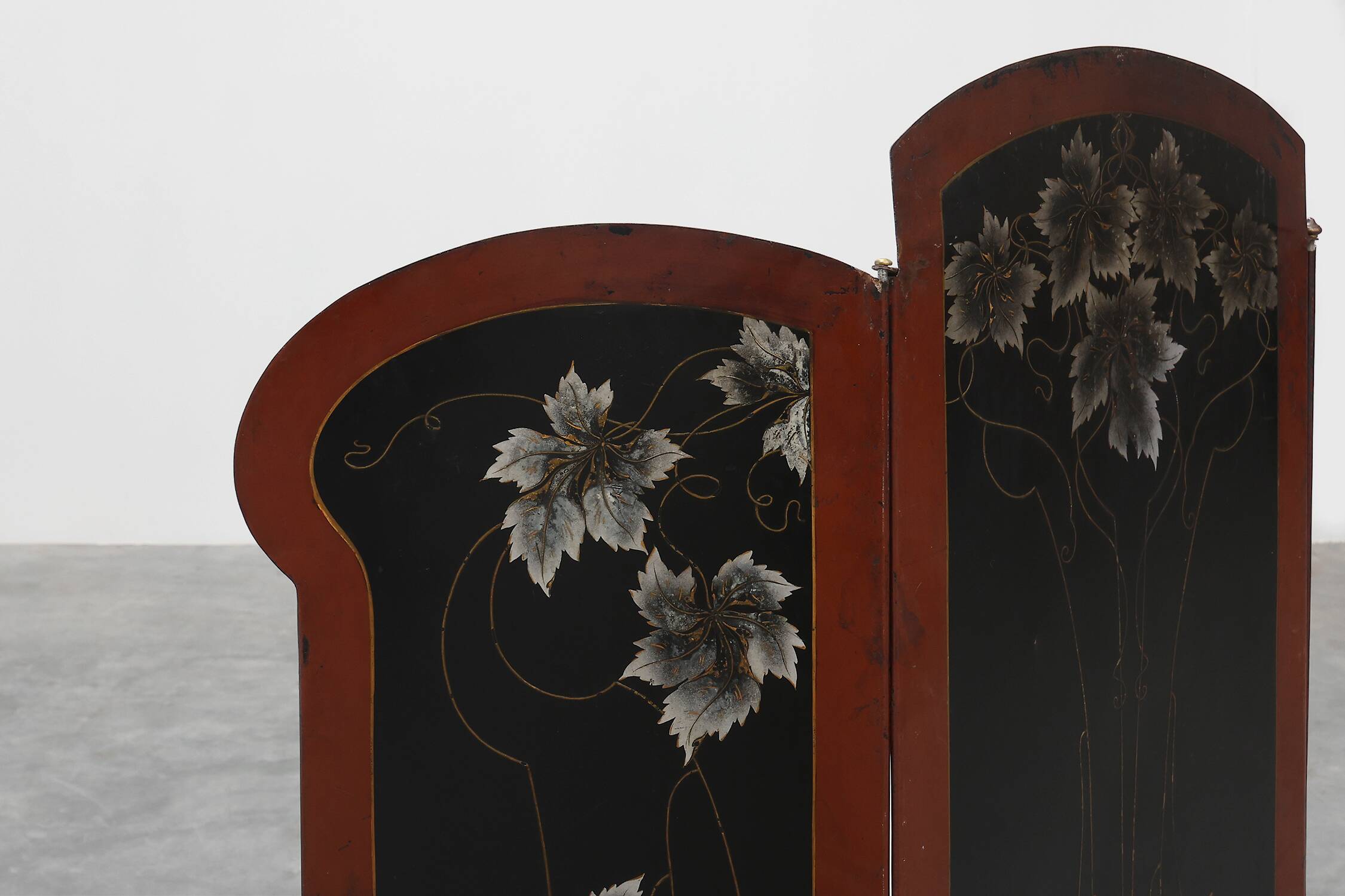 Art Nouveau Three-Panel Metal Firescreen, France ca. 1910