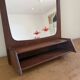 Vintage Danish teak mirror with shelf - midcentury mirror