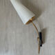 Pair of 1950 sconces in brass and opaque glass