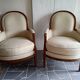 pair of Louis XVI style bergères armchairs