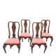 Suite de 4 chaises  en bois sculpté Fin XIX è dans le goût Hollandais