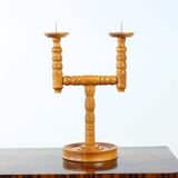 Mid-century wooden candle holder, Czechoslovakia, 1950s